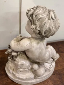 Lebrun : Putti en terre cuite émaillée