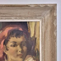 Óleo sobre tabla “Gitana”, 40’s - Francia