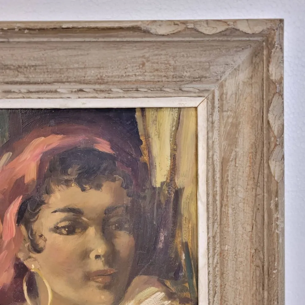 Óleo sobre tabla “Gitana”, 40’s - Francia