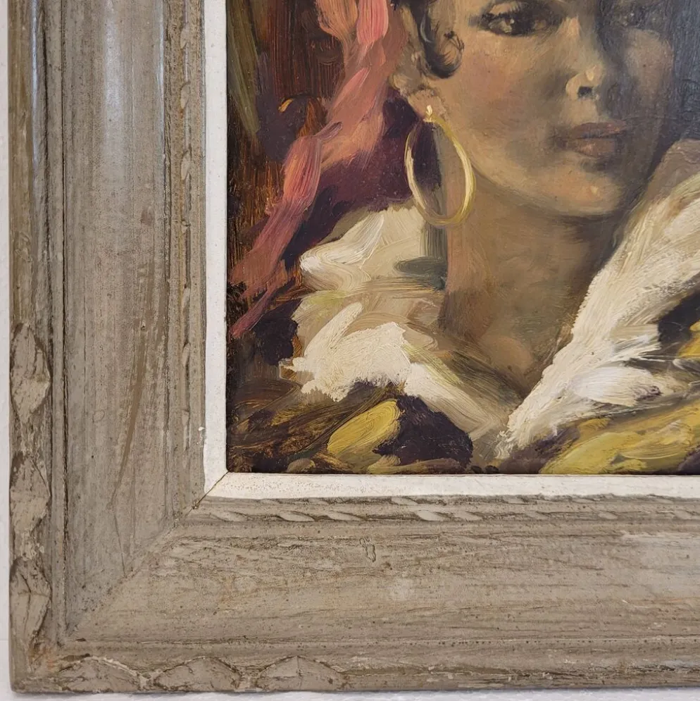 Óleo sobre tabla “Gitana”, 40’s - Francia