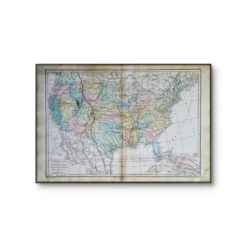 Les États-Unis, carte imprimée en 1879. Vintage Authentique.