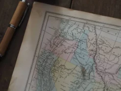 Les États-Unis, carte imprimée en 1879. Vintage Authentique.