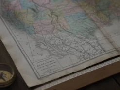 Les États-Unis, carte imprimée en 1879. Vintage Authentique.
