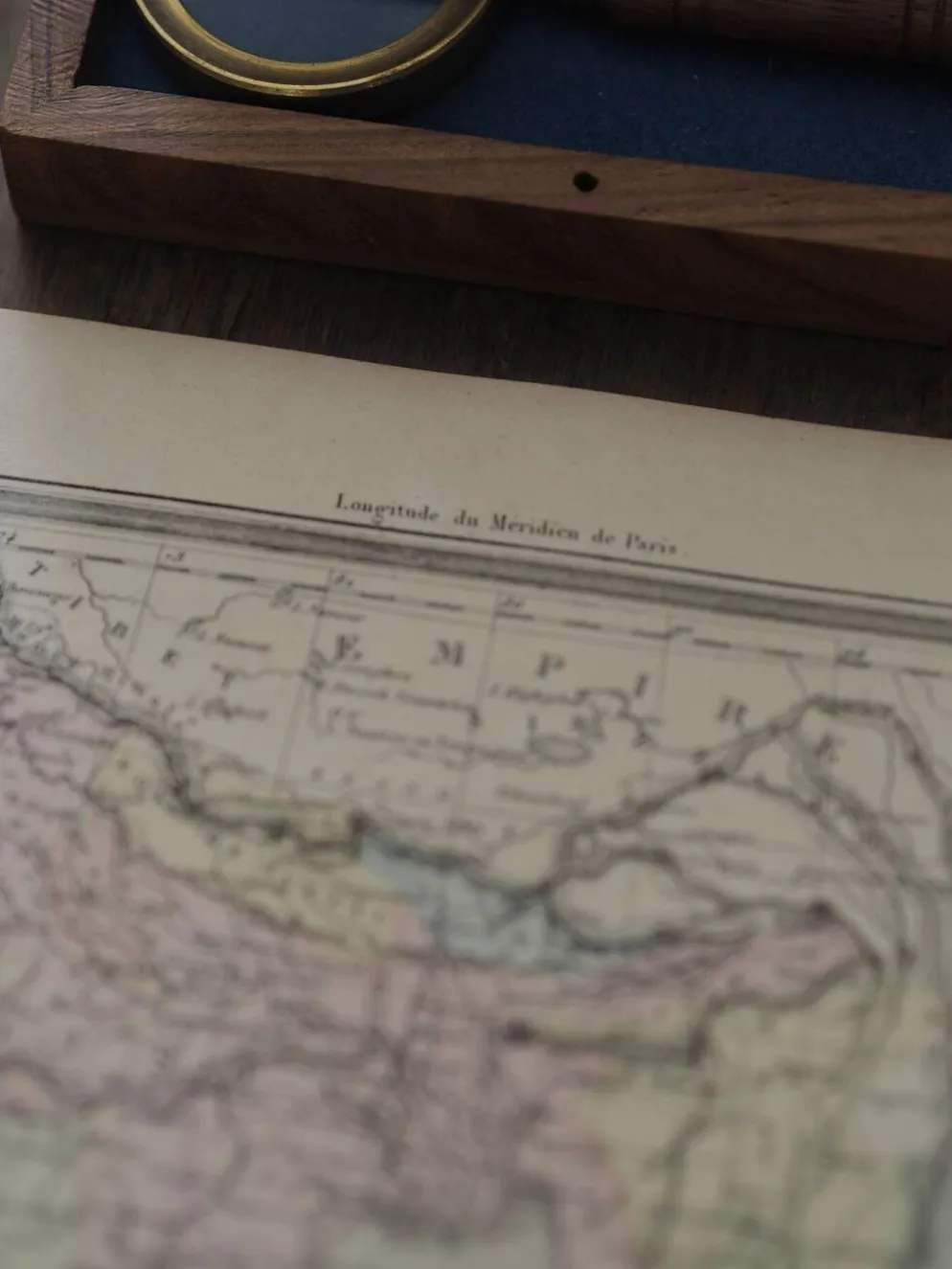 L'Inde, carte imprimée en 1852. Vintage Authentique. 29.5x24cm