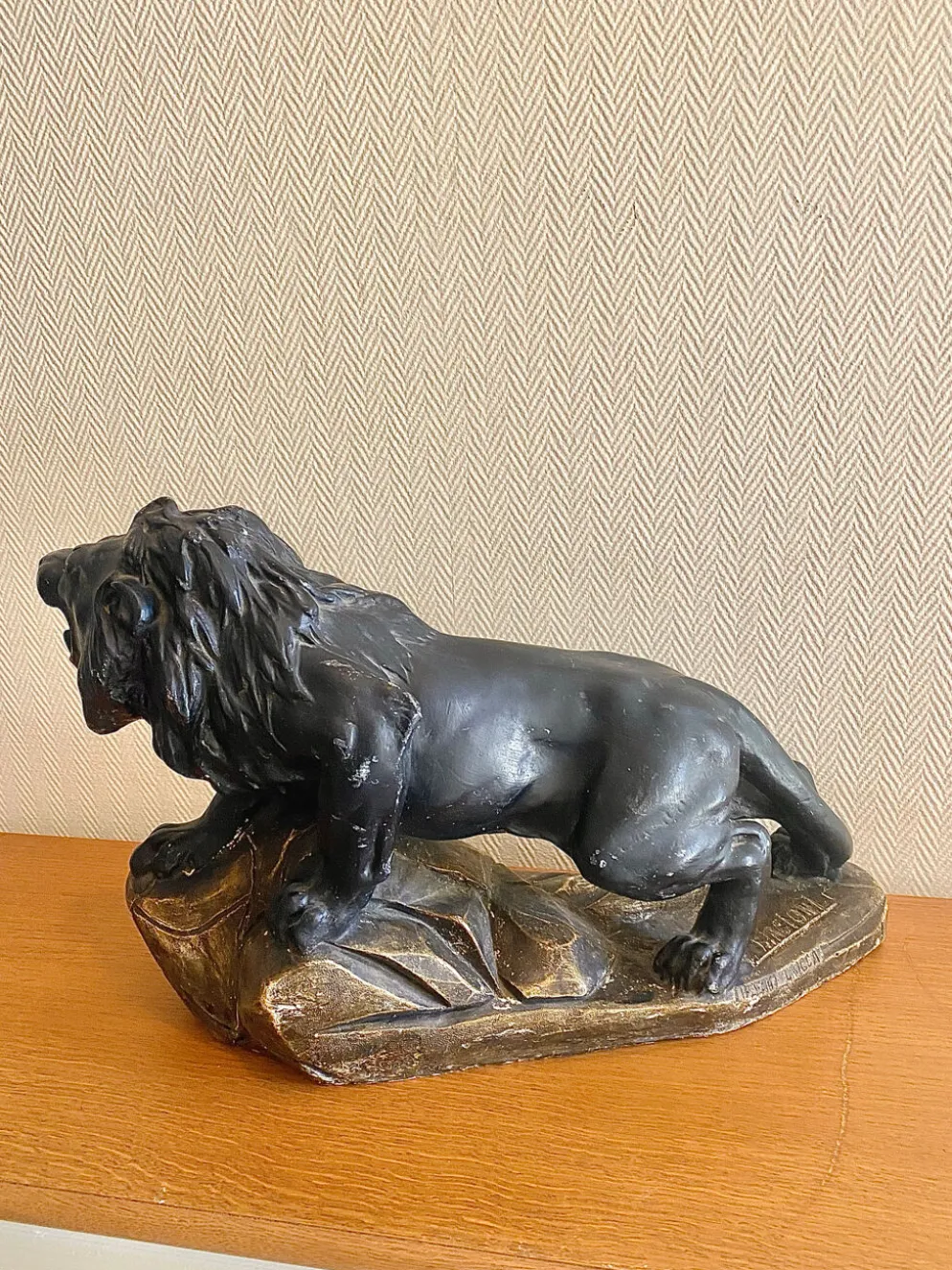 Lion rugissant art déco signé Magioni