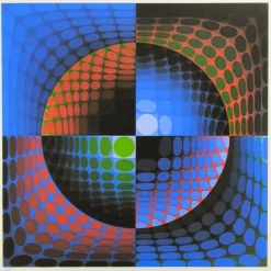 Lithographie de Victor Vasarely, édition limitée numérotée, années 1970