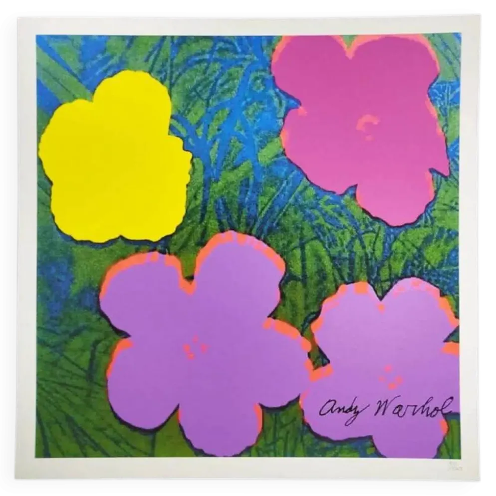 Lithographie Édition Limitée "Fleurs" par Andy Warhol par CMOA - Après - COA