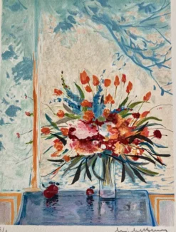 Lithographie (EA) signée Michel Henry - Bouquet à la fenêtre