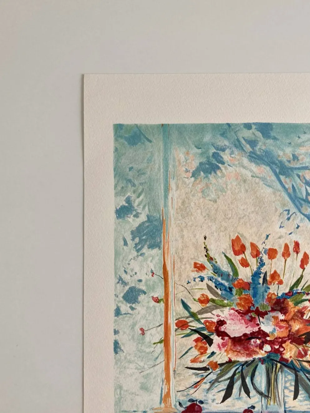 Lithographie (EA) signée Michel Henry - Bouquet à la fenêtre