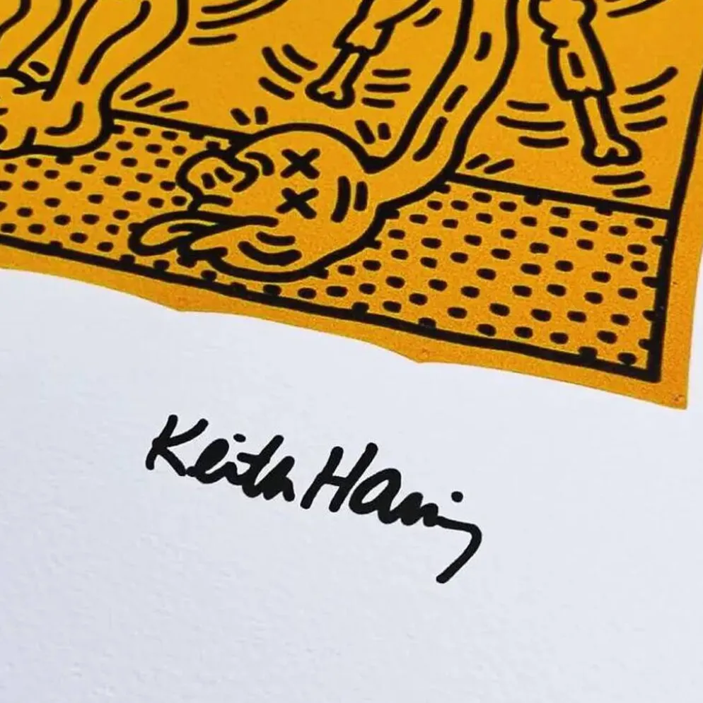 Lithographie en édition limitée de Keith Haring des années 1990