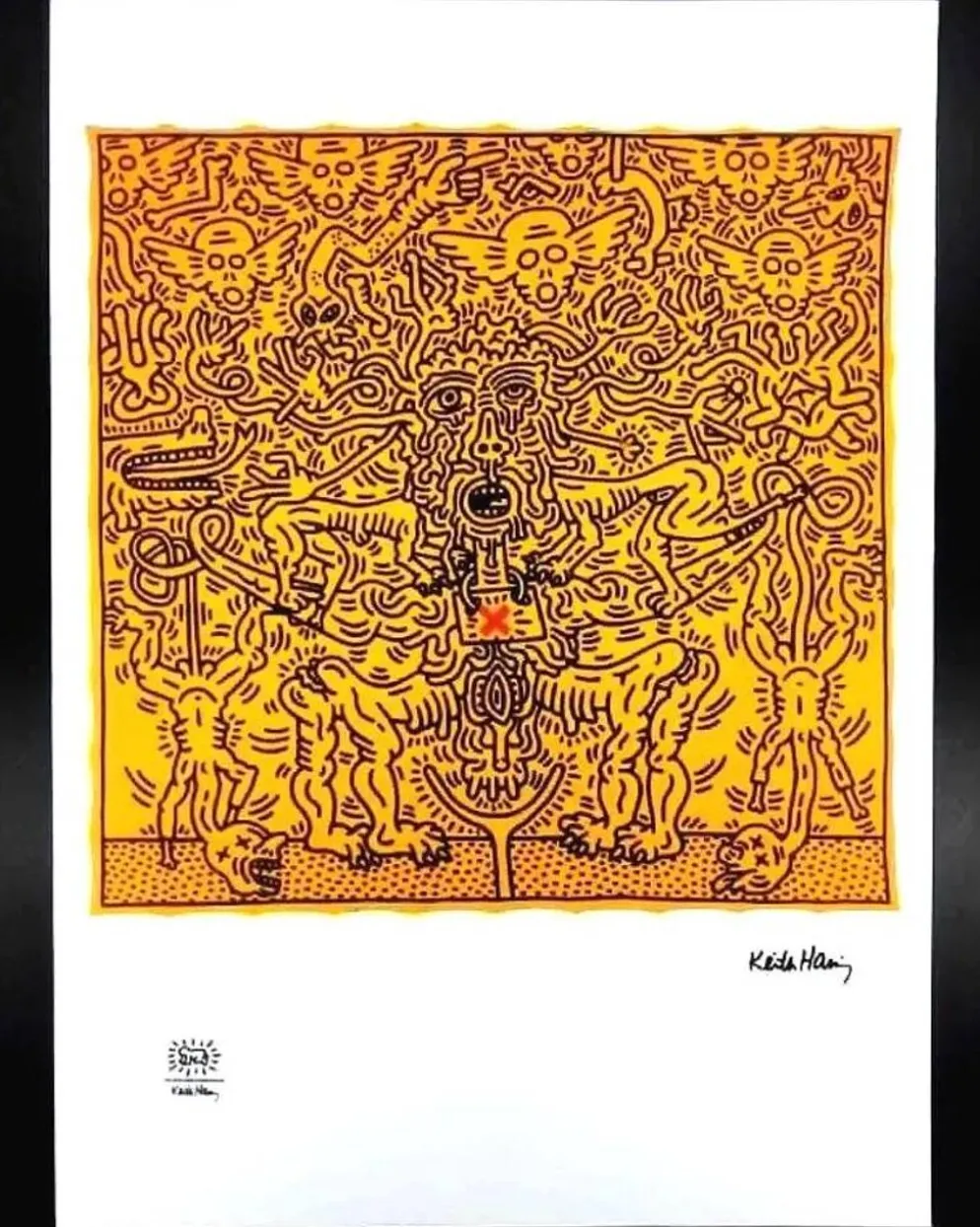 Lithographie en édition limitée de Keith Haring des années 1990