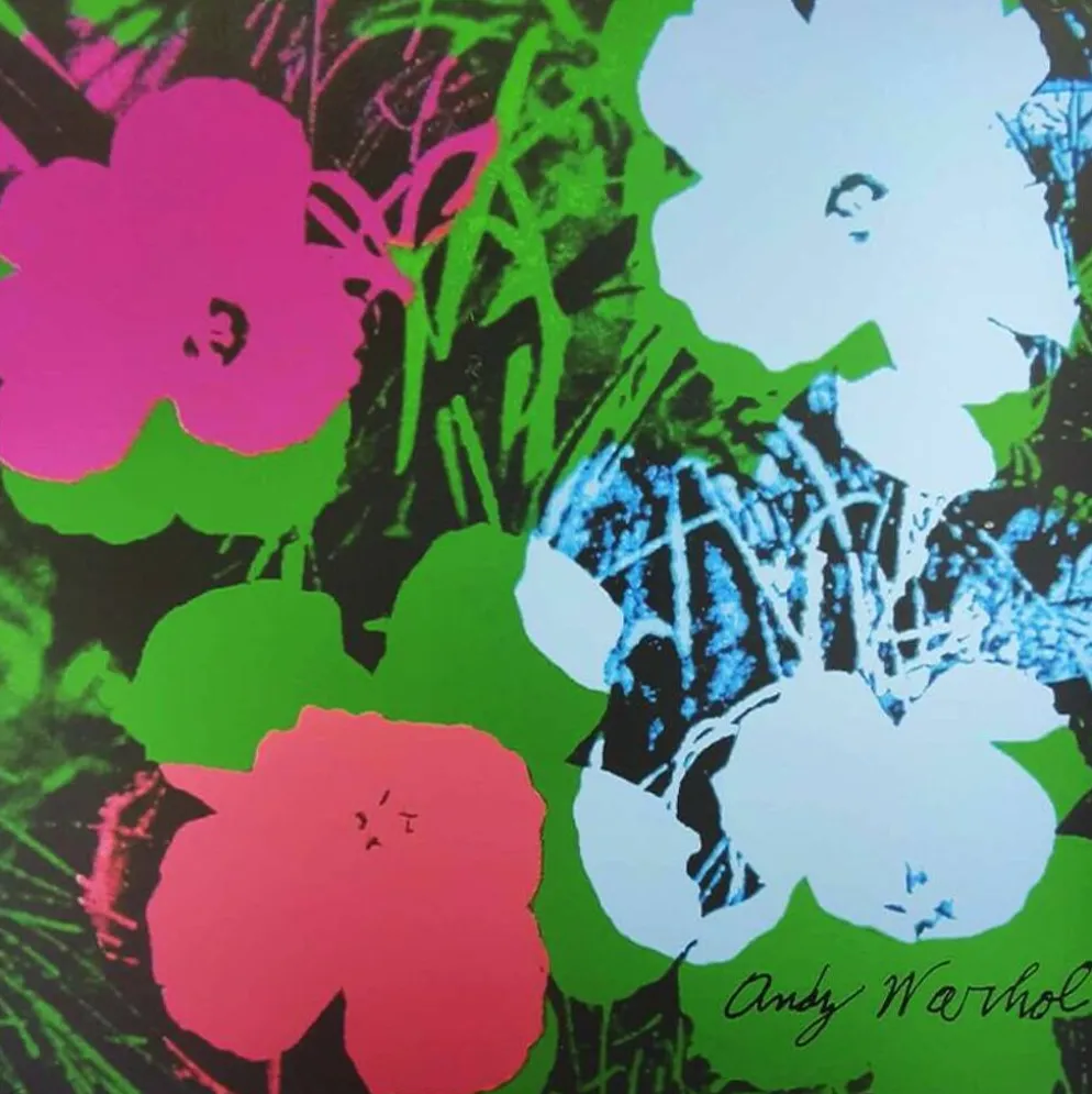 Lithographie en édition limitée "Fleurs" par Andy Warhol, années 1980, publiée par CMOA