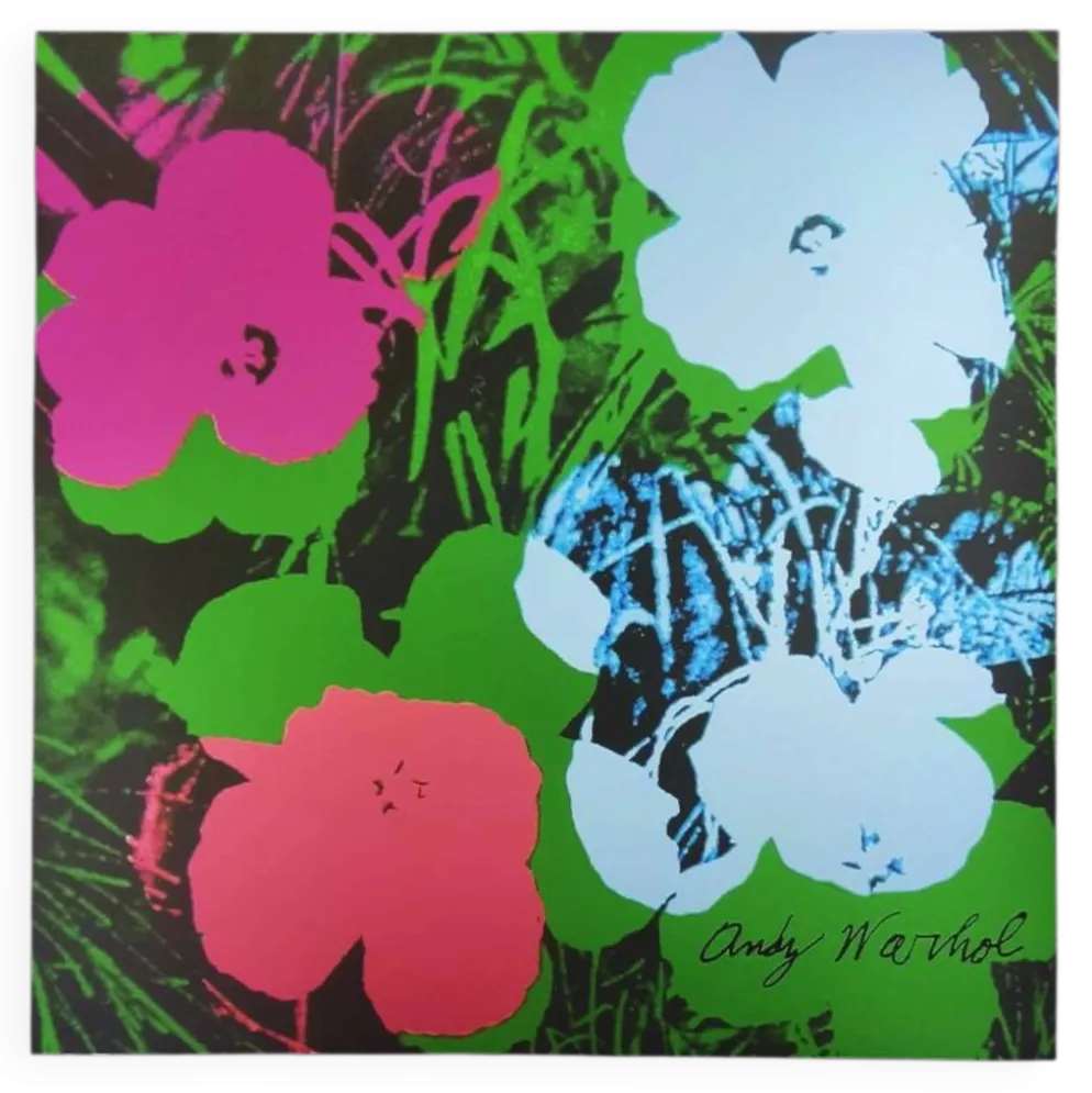 Lithographie en édition limitée "Fleurs" par Andy Warhol, années 1980, publiée par CMOA