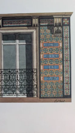 Lithographie "E. Rey Joaillier" – Catherine d'Ortoli