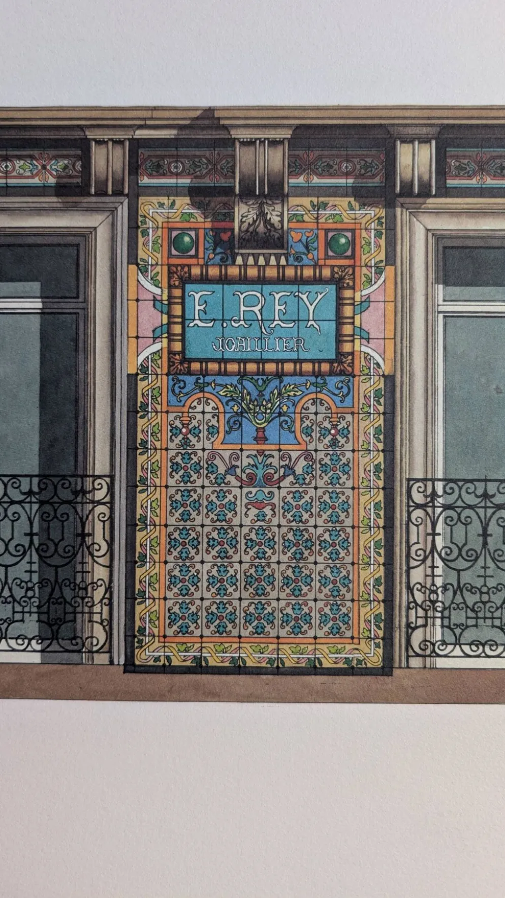 Lithographie "E. Rey Joaillier" – Catherine d'Ortoli