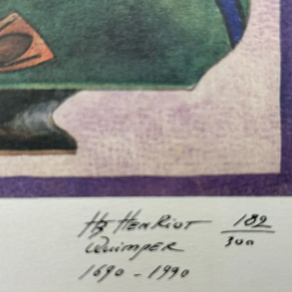 Lithographie HB Henriot Quimper signée et numérotée