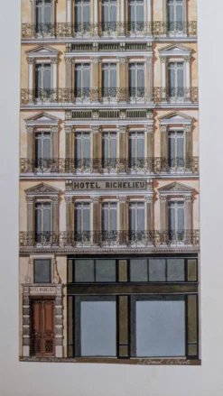 Lithographie "Hôtel Richelieu" – Catherine d'Ortoli