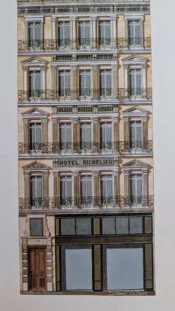 Lithographie "Hôtel Richelieu" – Catherine d'Ortoli