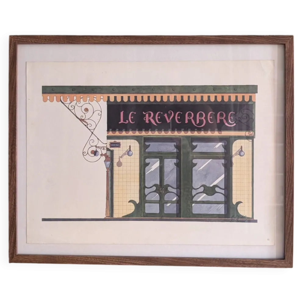 Lithographie "Le Réverbère" – Catherine d'Ortoli