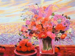 Lithographie Michel-Henry "Bouquet d'été" 1990