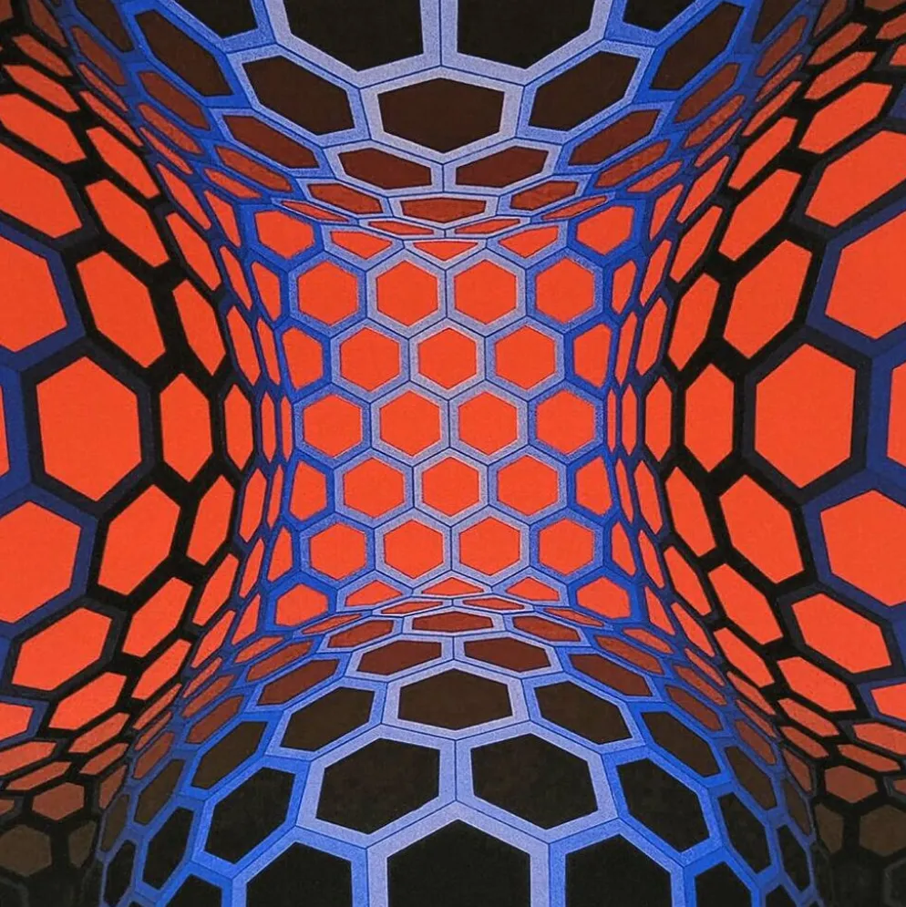 Lithographie numérotée en édition limitée de Victor Vasarely, années 1970