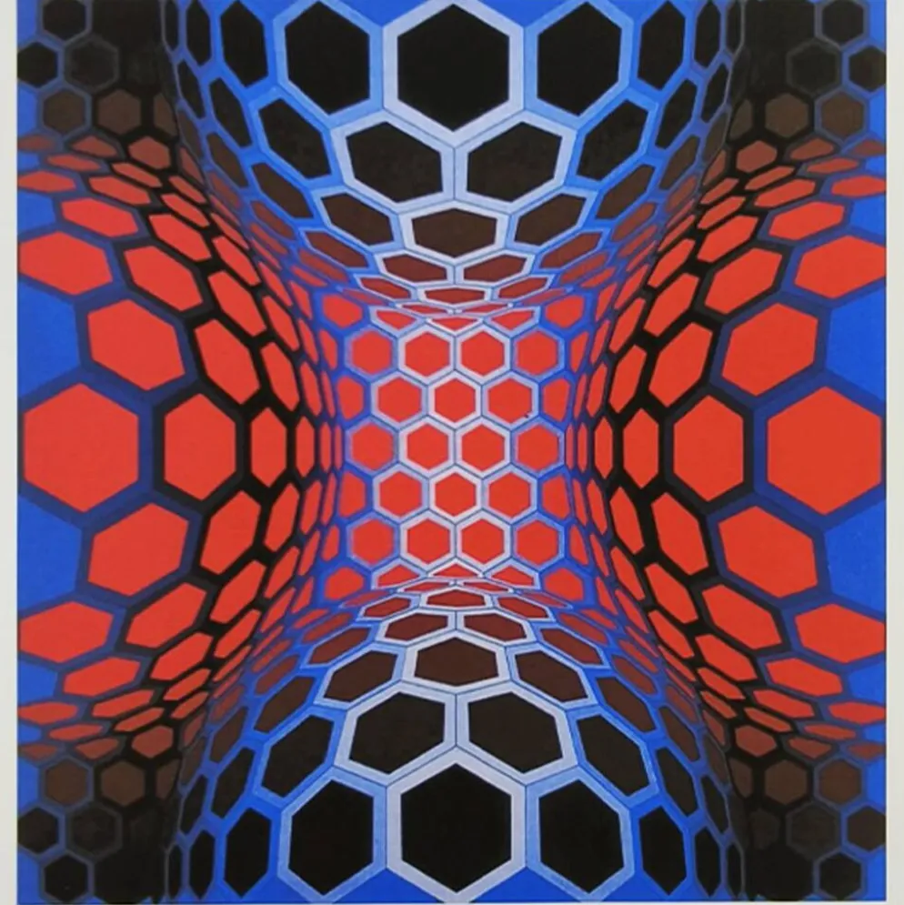 Lithographie numérotée en édition limitée de Victor Vasarely, années 1970