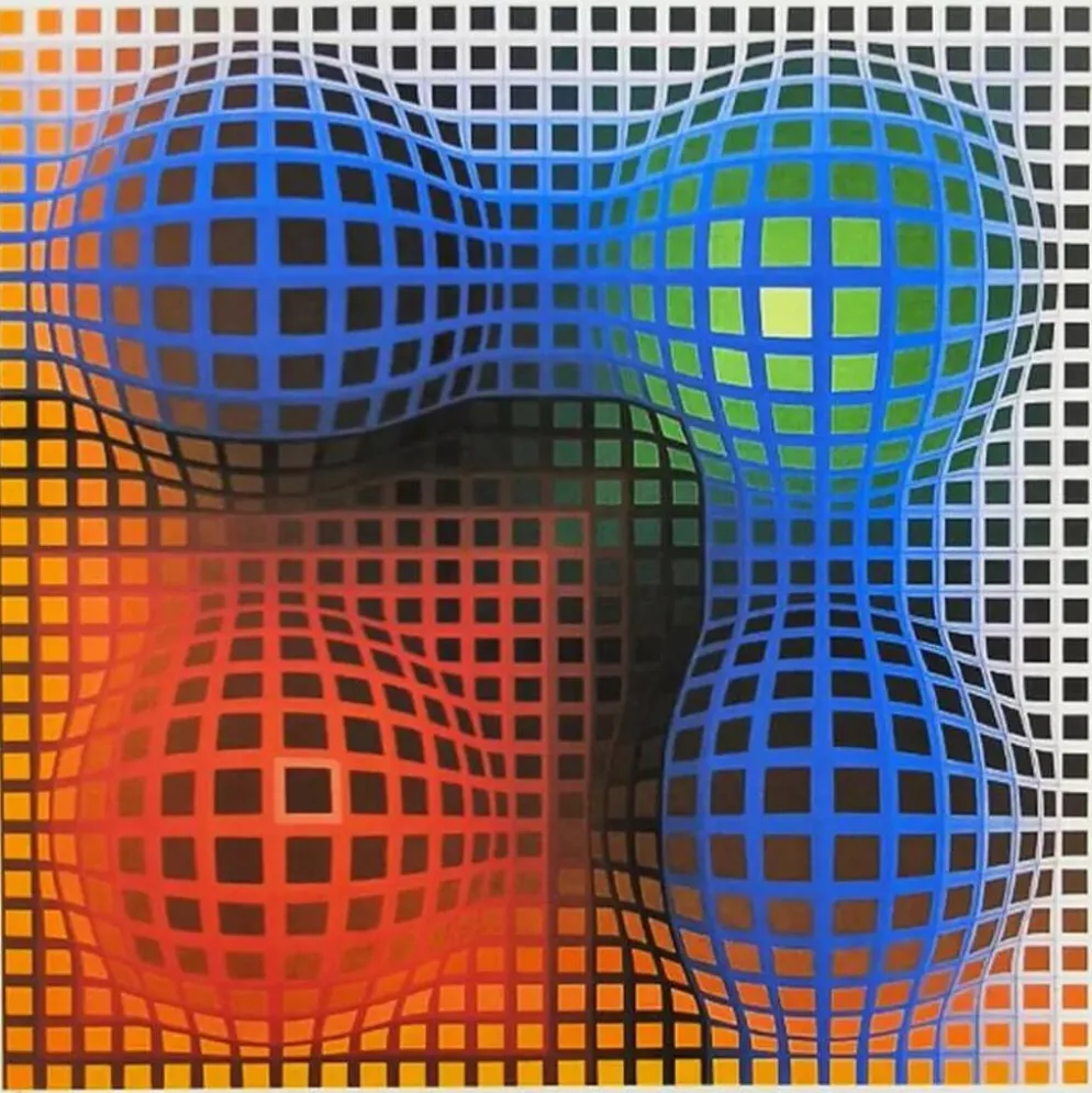 Lithographie numérotée en édition limitée de Victor Vasarely, années 1970