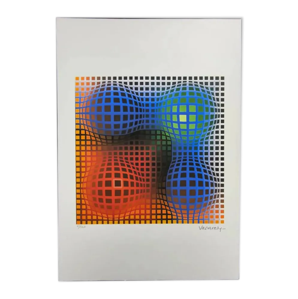 Lithographie numérotée en édition limitée de Victor Vasarely, années 1970