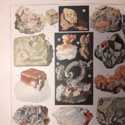 Lithographie sur les minéraux de 1922 (pyrite)