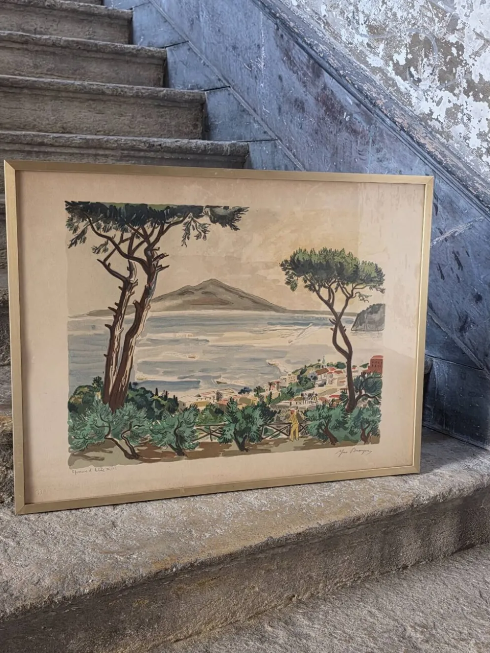 Lithographie Yves Brayer "Baie de Naples"