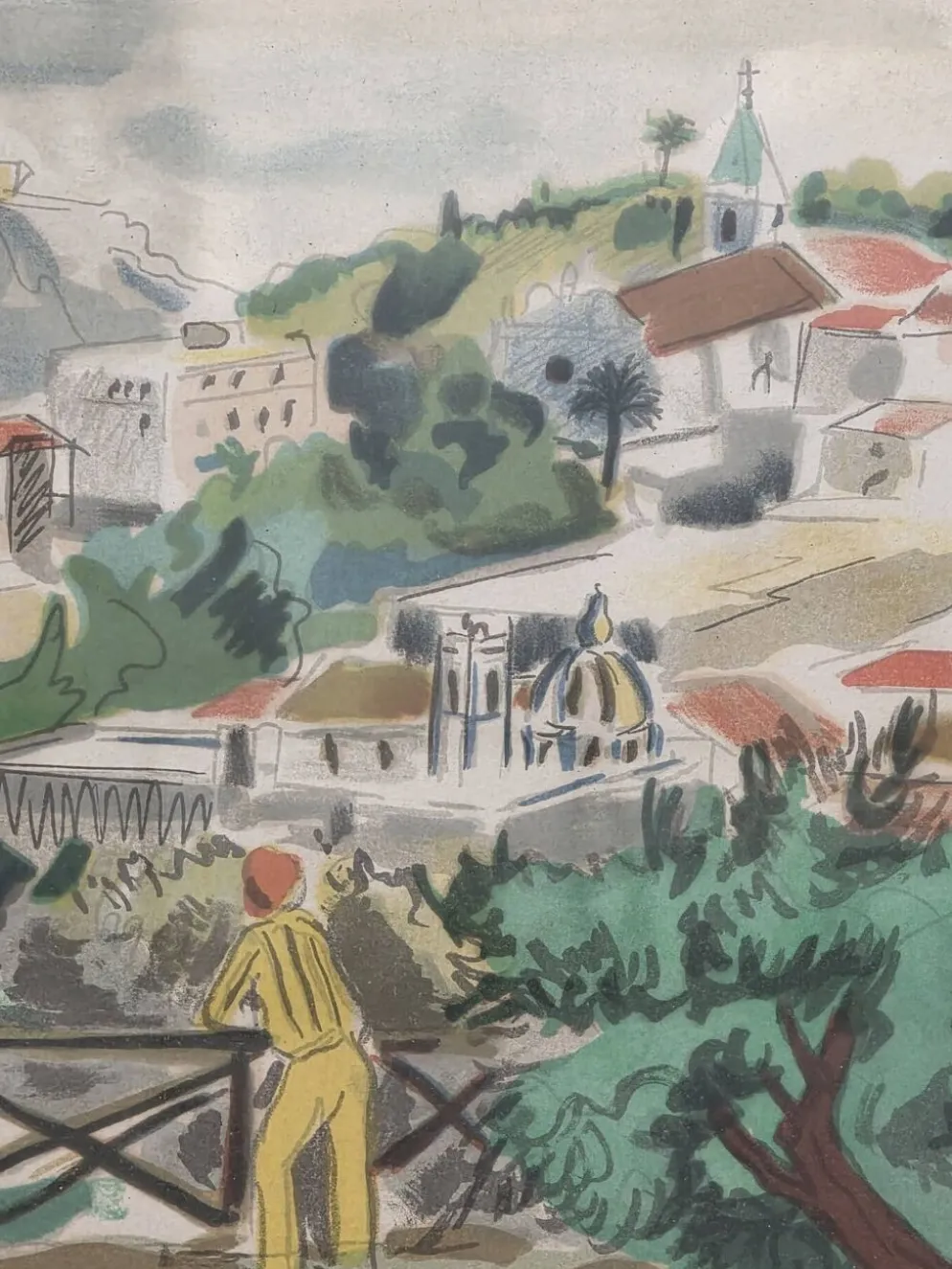 Lithographie Yves Brayer "Baie de Naples"