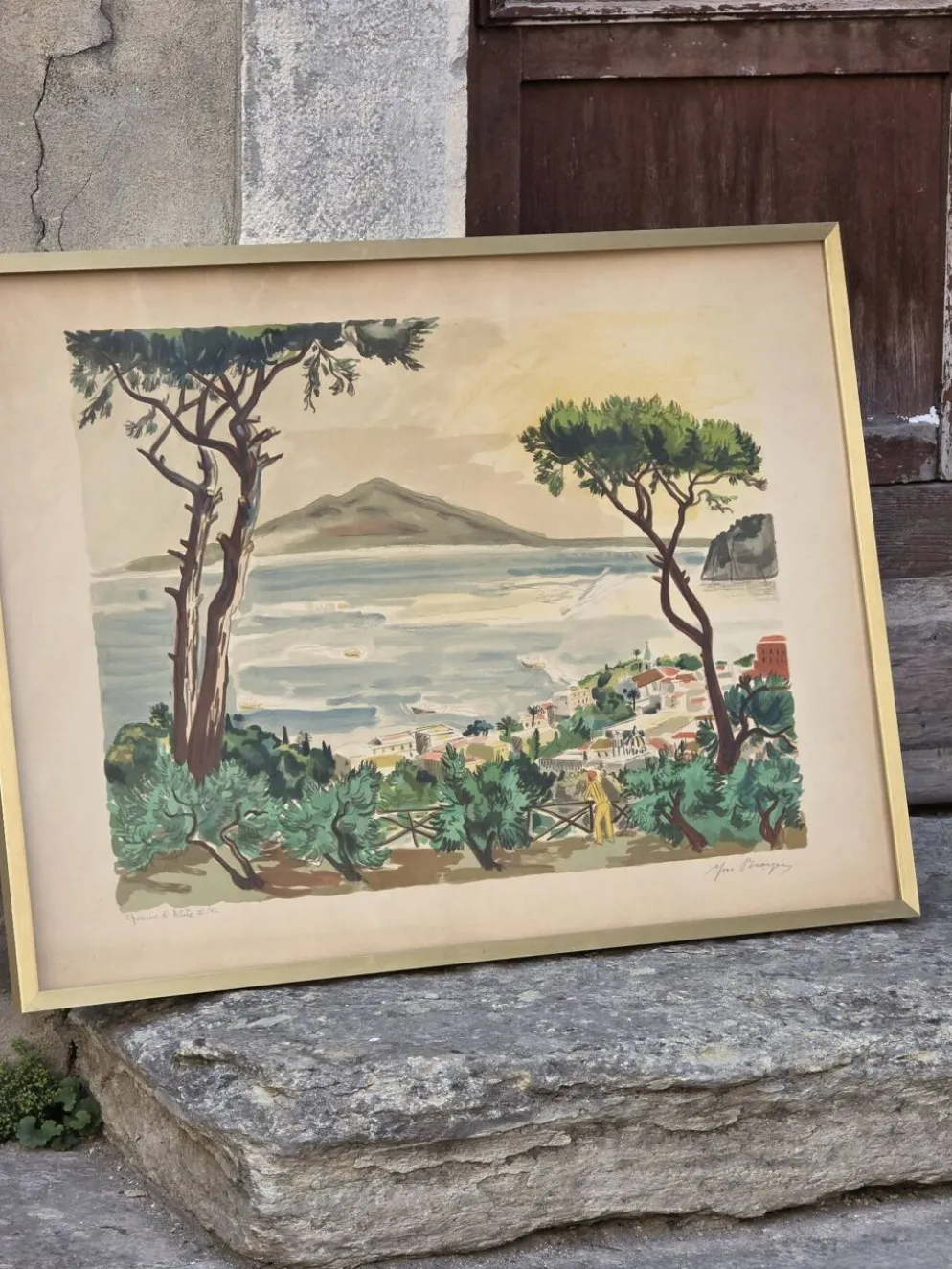 Lithographie Yves Brayer "Baie de Naples"