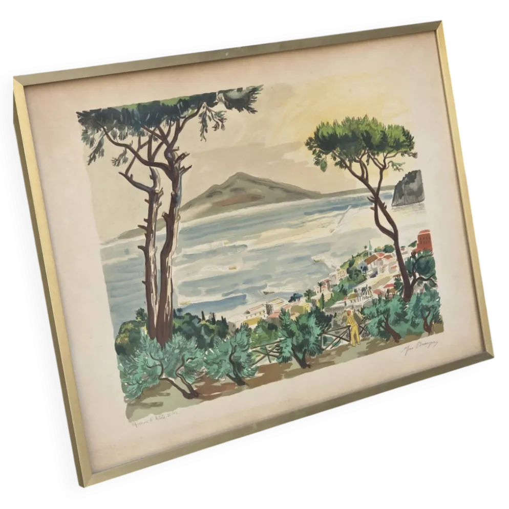 Lithographie Yves Brayer "Baie de Naples"