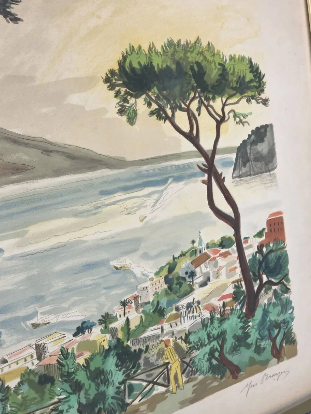 Lithographie Yves Brayer "Baie de Naples"
