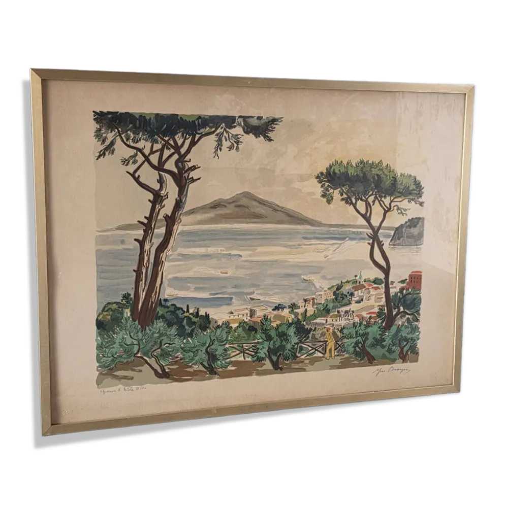 Lithographie Yves Brayer "Baie de Naples"