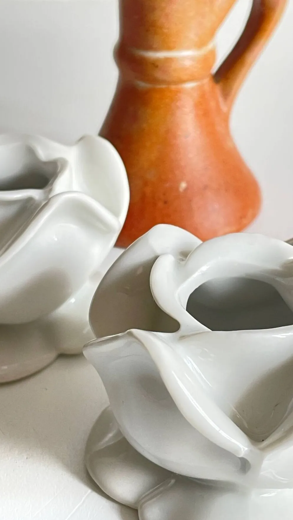 Lot bougeoirs porcelaine et grès vintage