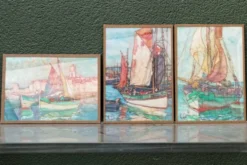 Lot de 3 aquarelles marines, signées Ghodrat Delbasteh