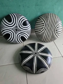 Lot de 3 Boucliers Africains Bamiléké Traditionnels
