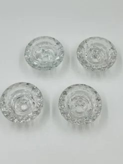 Lot de 4 Bougeoirs Cristal Ciselé Bolsius France 70s