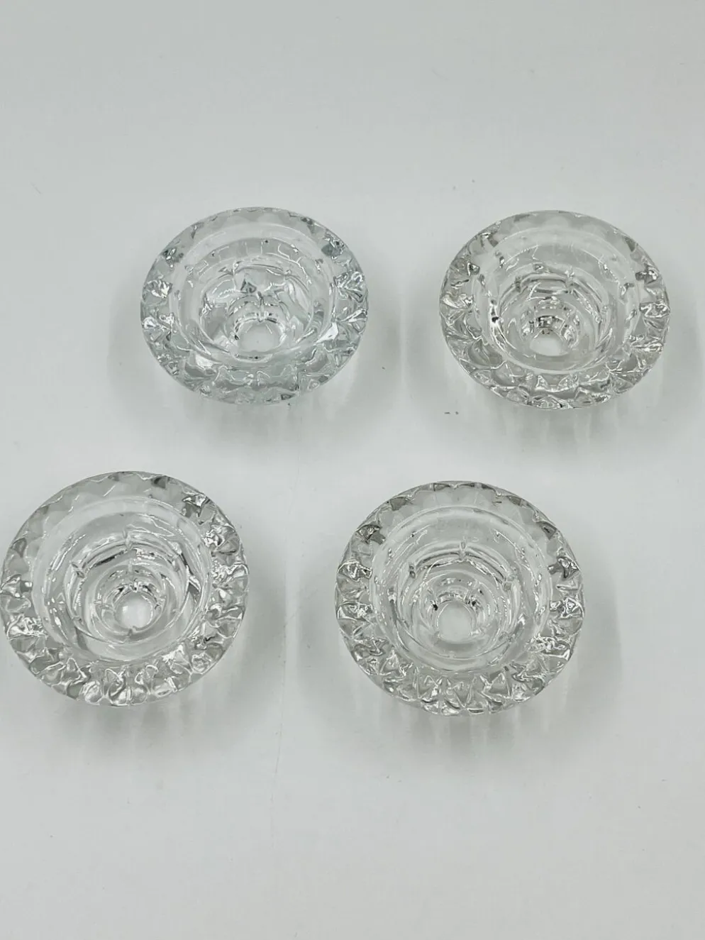 Lot de 4 Bougeoirs Cristal Ciselé Bolsius France 70s