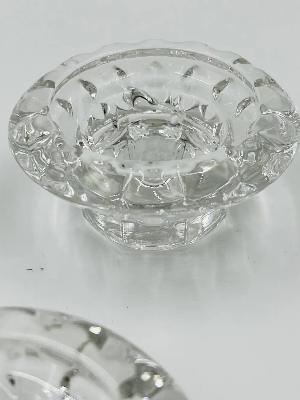 Lot de 4 Bougeoirs Cristal Ciselé Bolsius France 70s