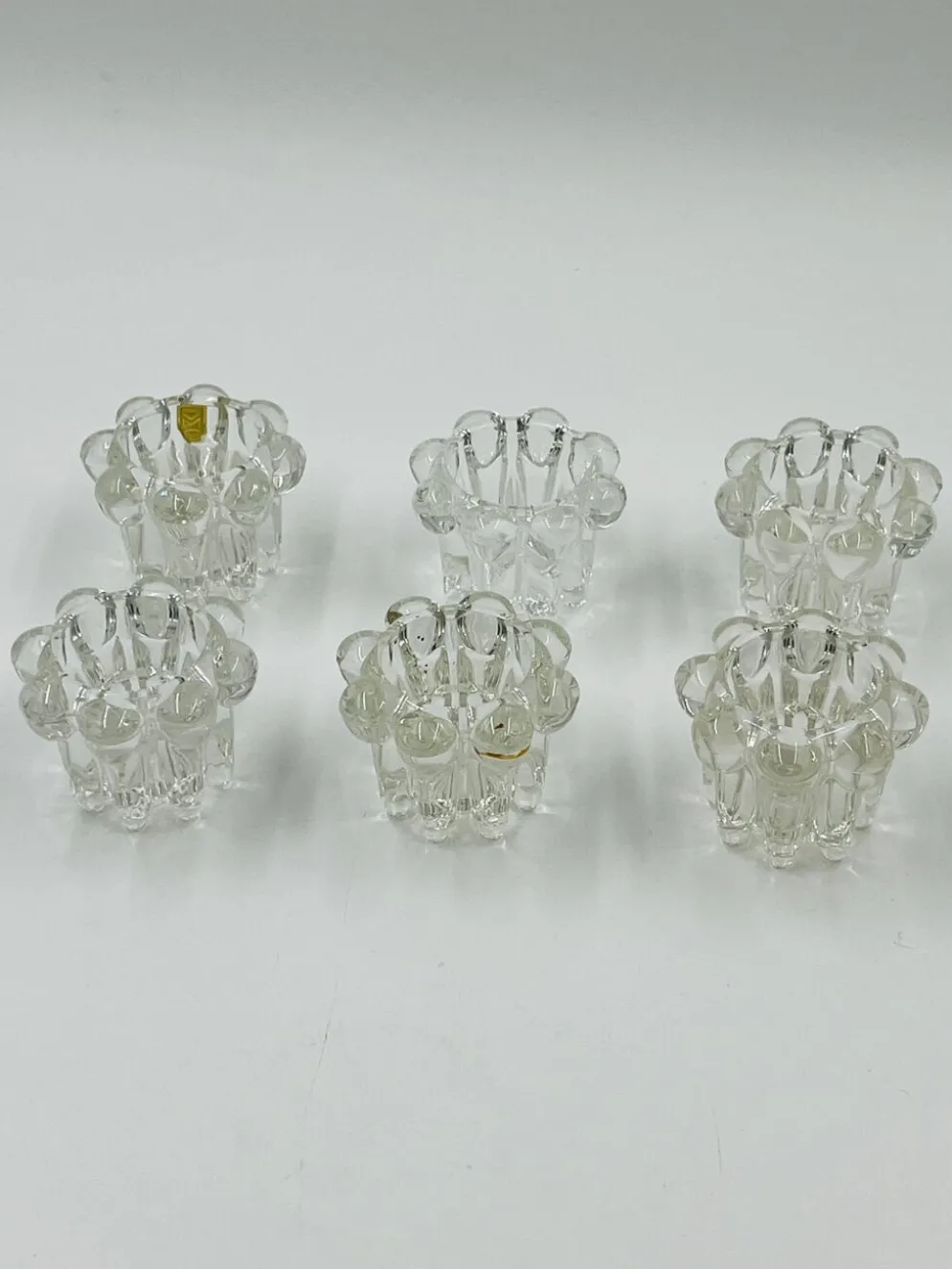 Lot de 6 bougeoirs fleurs vintage par VMC Reims - Années 60