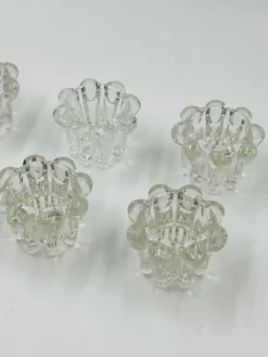 Lot de 6 bougeoirs fleurs vintage par VMC Reims - Années 60