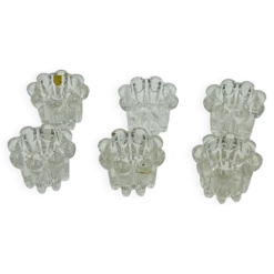 Lot de 6 bougeoirs fleurs vintage par VMC Reims - Années 60