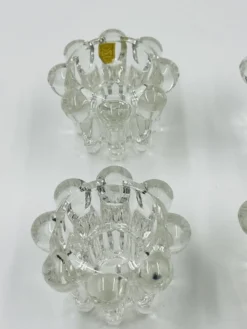 Lot de 6 bougeoirs fleurs vintage par VMC Reims - Années 60