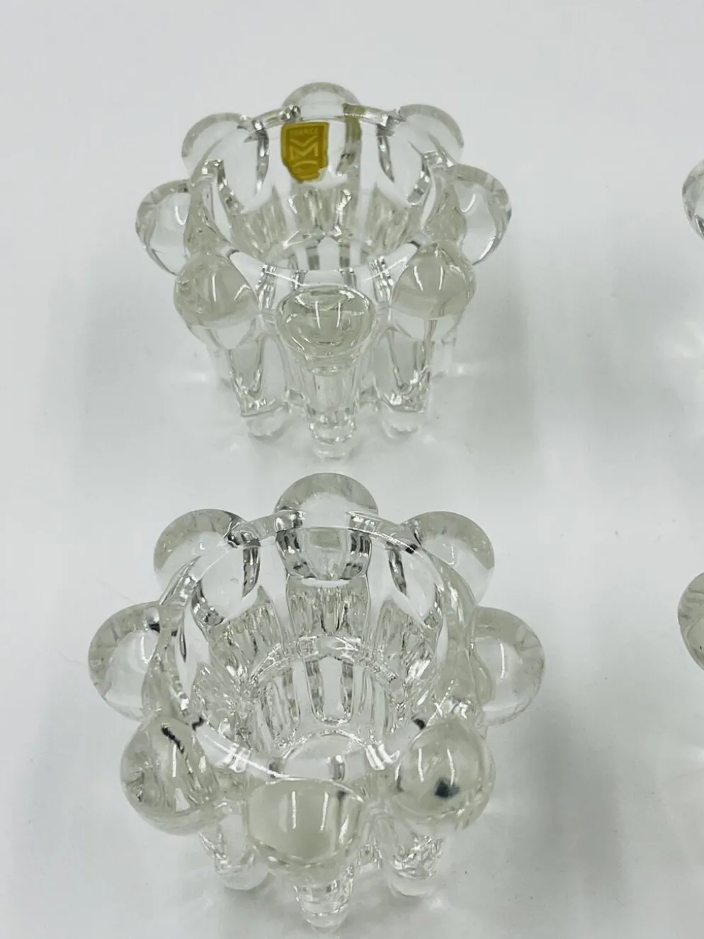 Lot de 6 bougeoirs fleurs vintage par VMC Reims - Années 60