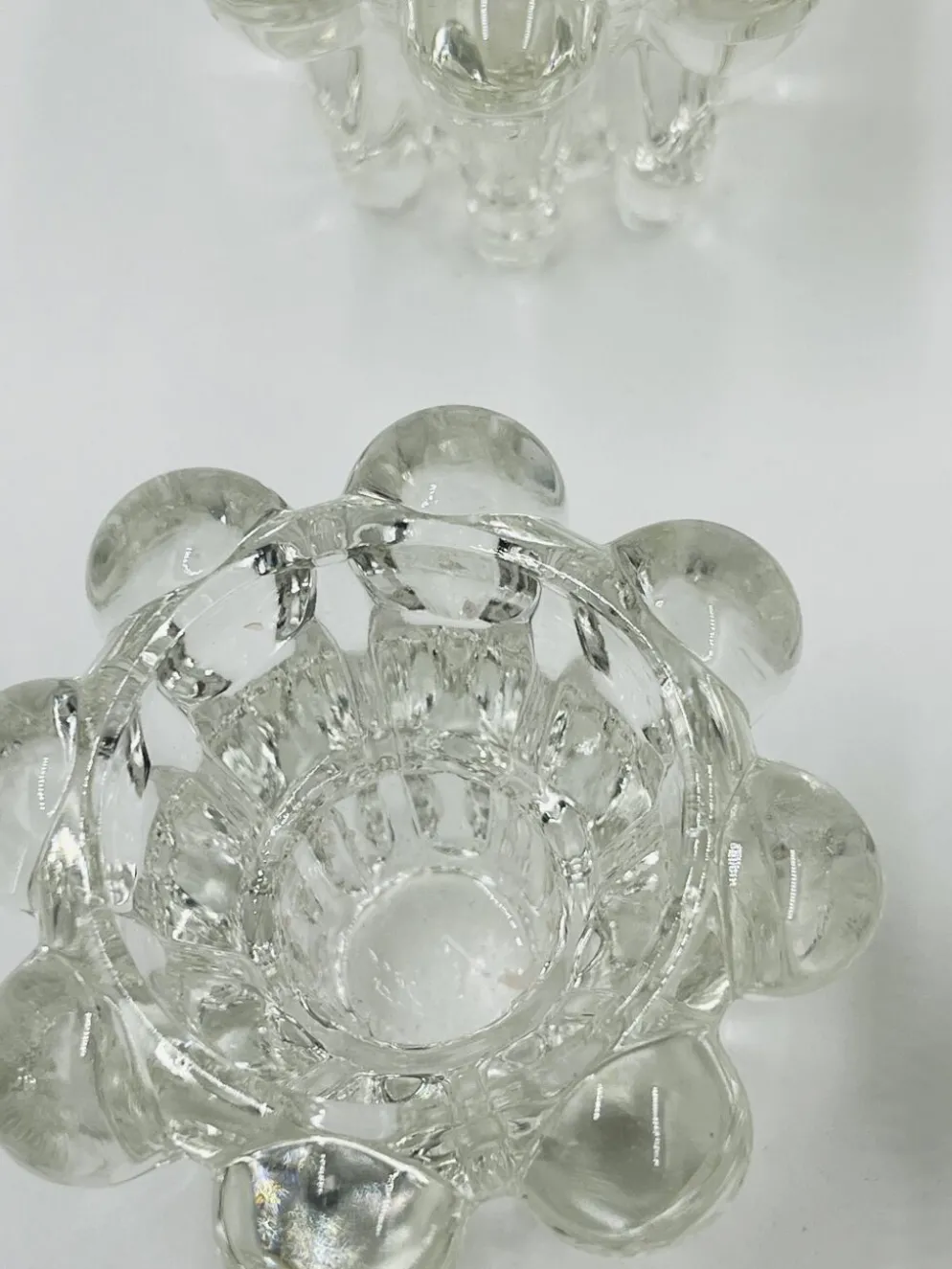 Lot de 6 bougeoirs fleurs vintage par VMC Reims - Années 60