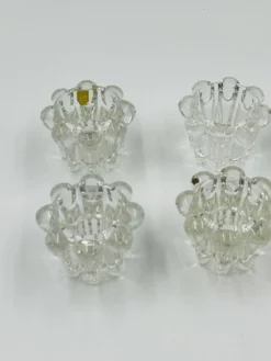 Lot de 6 bougeoirs fleurs vintage par VMC Reims - Années 60