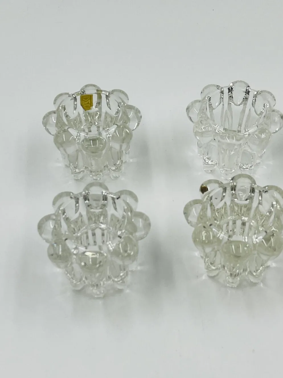 Lot de 6 bougeoirs fleurs vintage par VMC Reims - Années 60