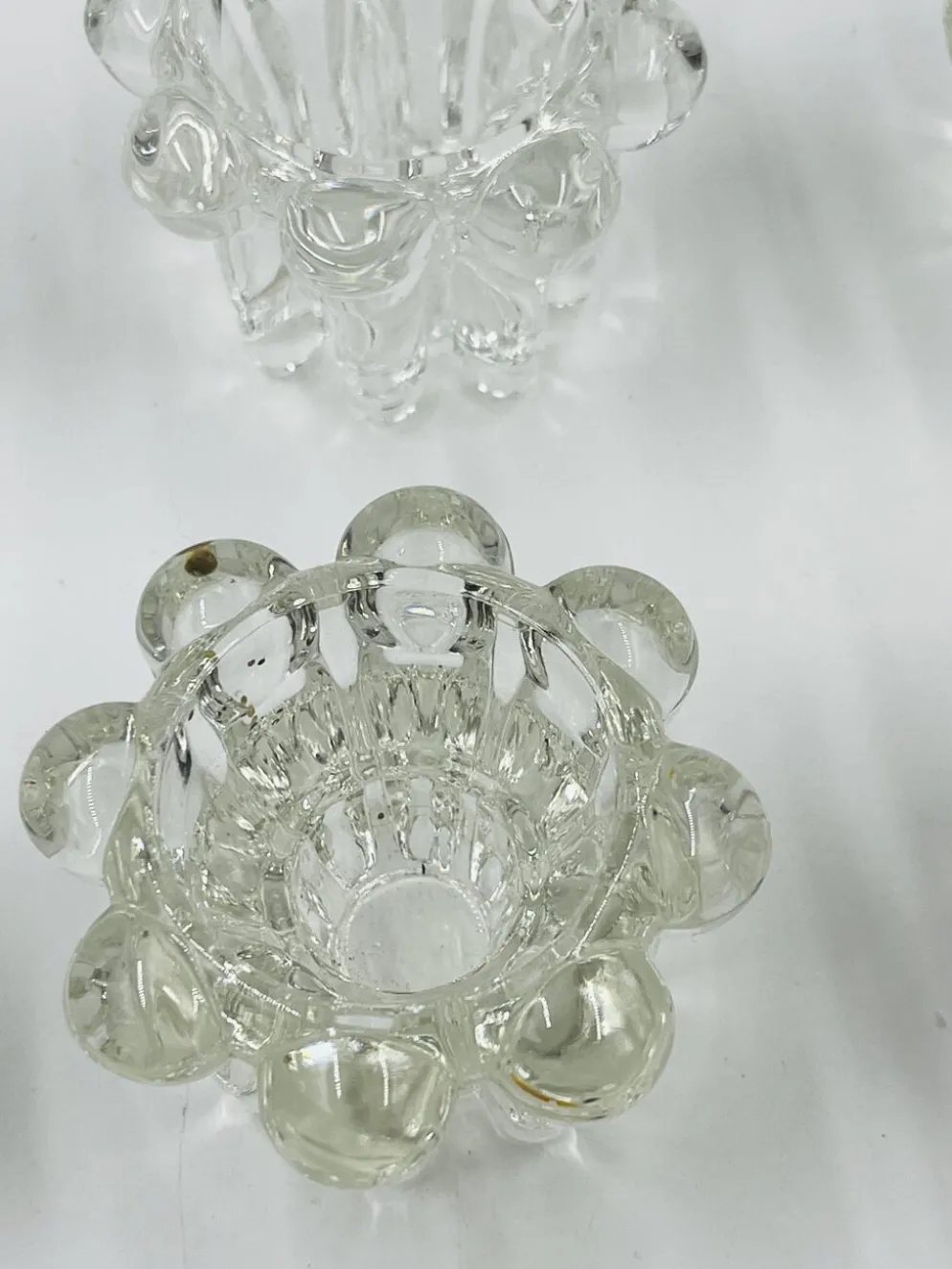 Lot de 6 bougeoirs fleurs vintage par VMC Reims - Années 60